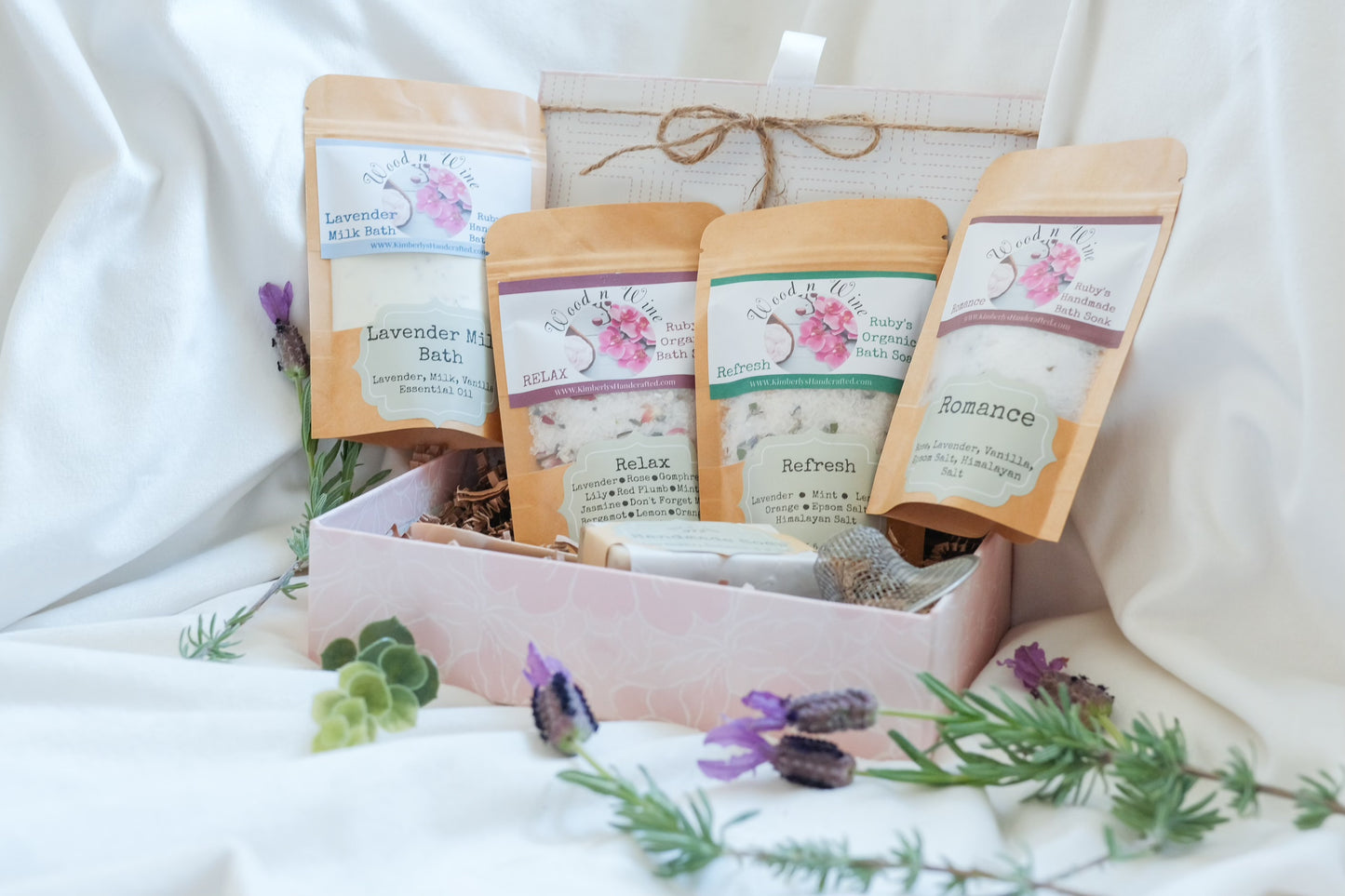 Natural Handmade Bath Soak and Soap Gift Set