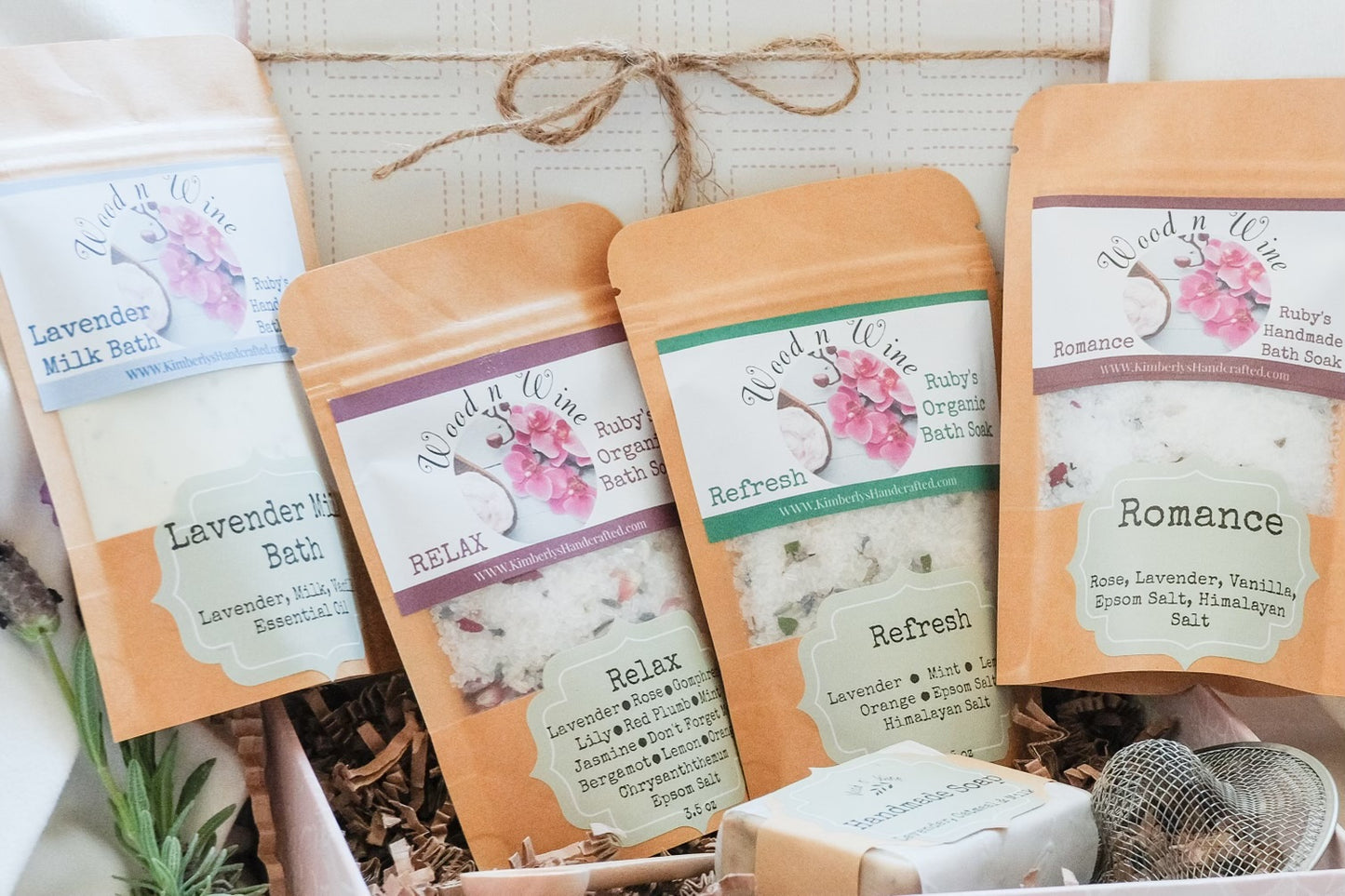 Natural Handmade Bath Soak and Soap Gift Set